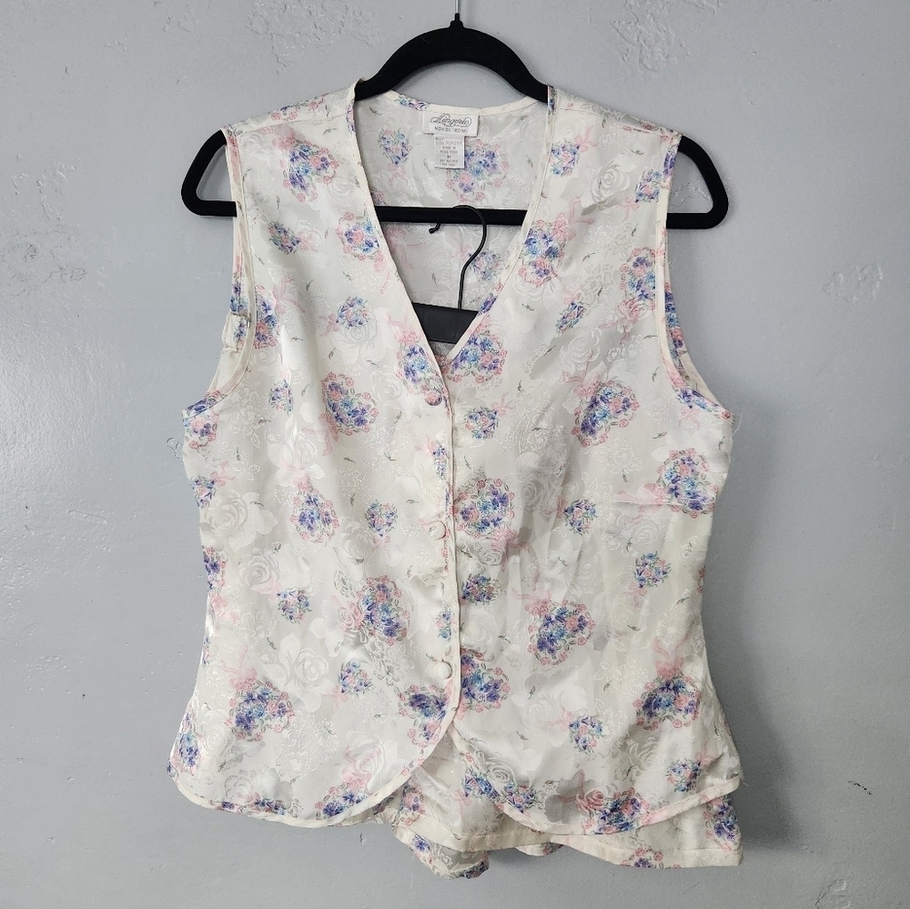 Vintage Nordstrom 2 Piece Floral Bridal Shorts Lingerie Pajama Set Medium